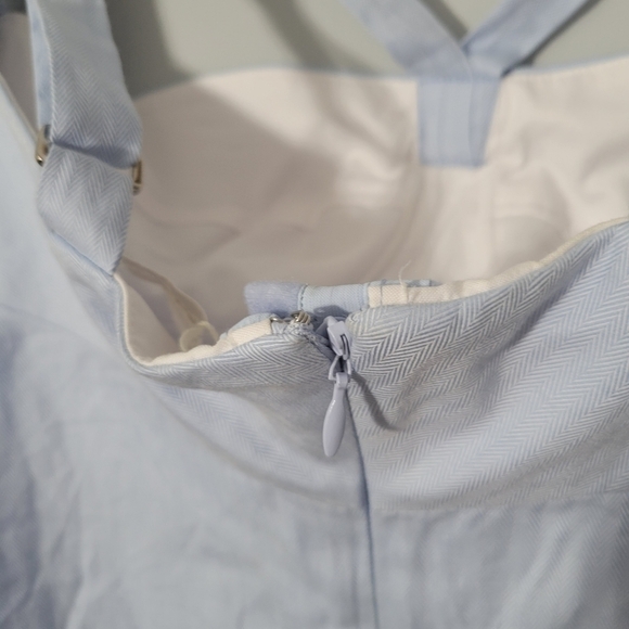 Jonathan Simkhai Light Blue Herringbone Bustier Style Blouse NWT - Picture 12 of 15